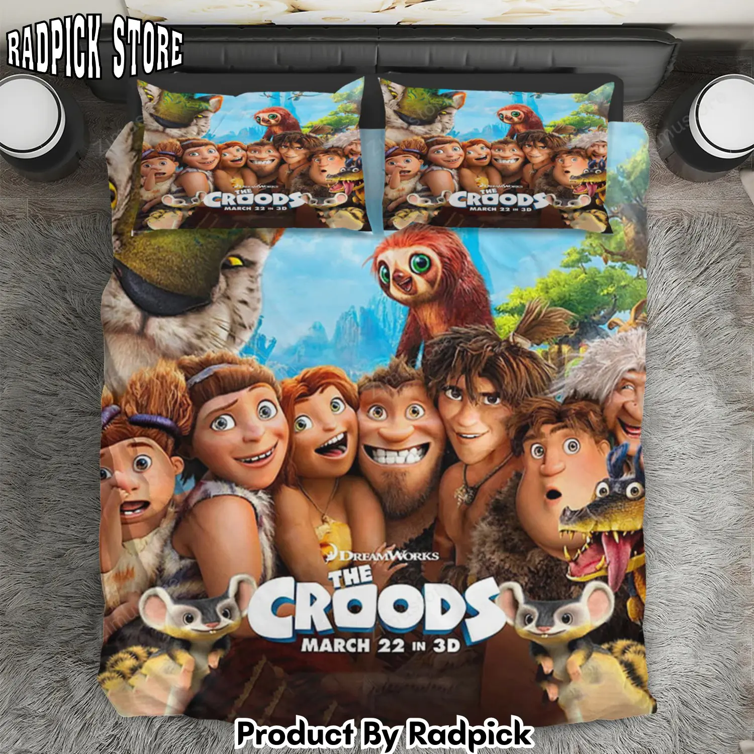 Radpick the croods poster 2 3pcs 3pcs bedding set duvet cover and pillow cases gift for fan rp3271309